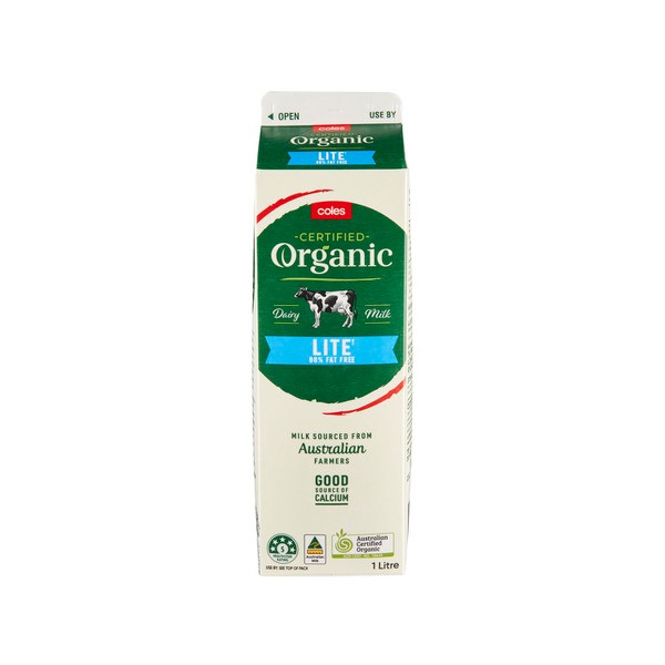 Coles Organic Lite Milk | 1L