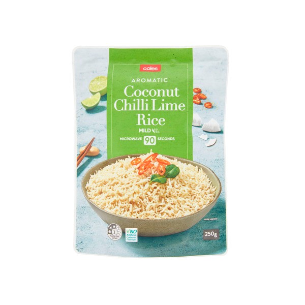Coles Microwave Rice Pouch Coconut Chilli Lime | 250g
