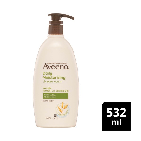 Aveeno Daily Moisturising Light Fragrance Gentle Scent Body Wash Nourish Normal Dry Sensitive Skin Ph-Balanced | 532mL