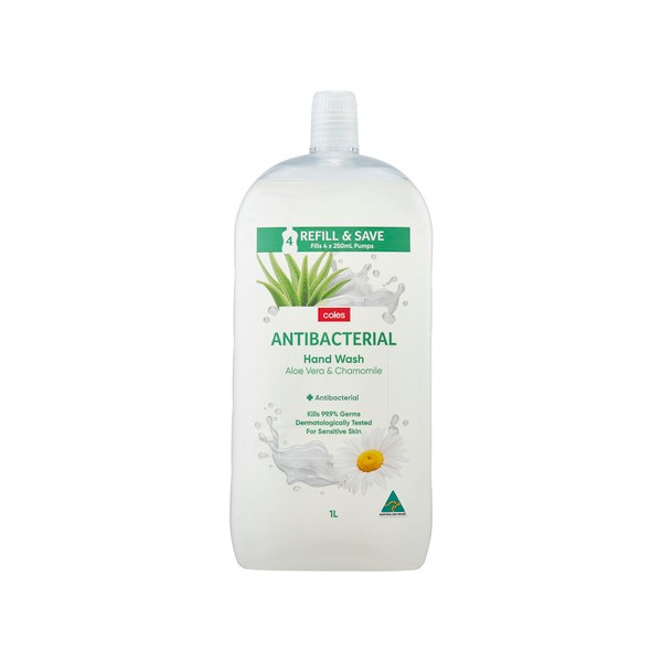 Coles Antibacterial Hand Wash Refill Aloe Vera & Chamomile | 1L
