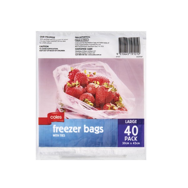 Coles Bags Freezer Large | 40 pack