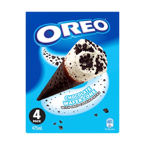 Oreo Chocolate Wafer Ice Cream Cone With Oreo Biscuit Pieces 4 pack | 475mL