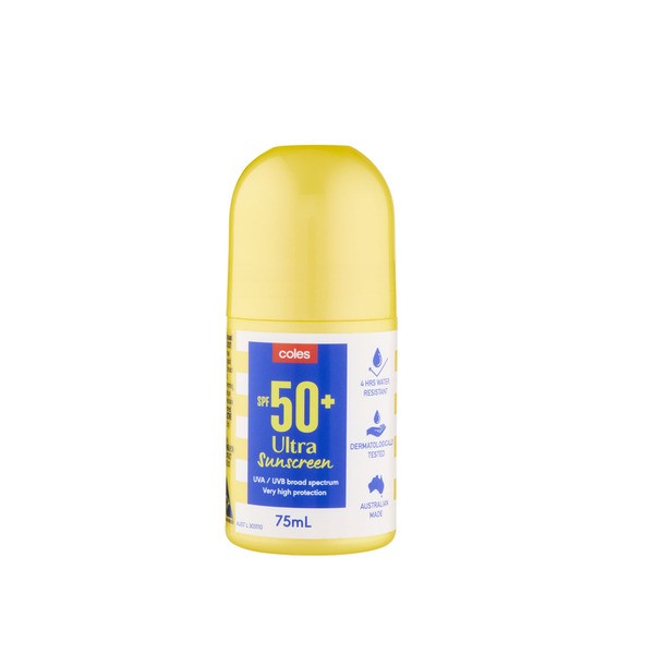 Coles SPF 50+ Sunscreen Ultra Roll On | 75mL