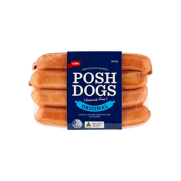 Coles Original Posh Dogs 4 Pack | 300g