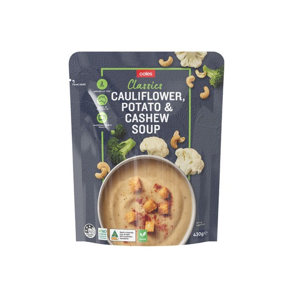 Coles Pouch Soup Cauliflower Potato & Cashew | 430g