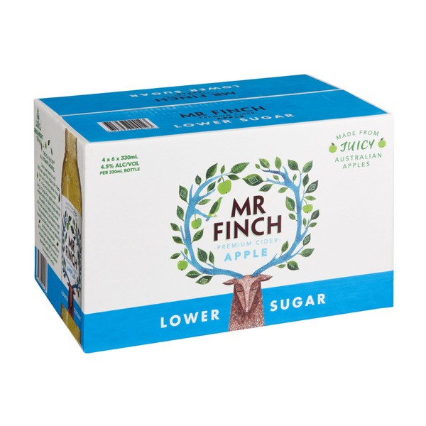 Mr Finch Apple Lower Sugar Cider Bottle 330mL | 24 Pack