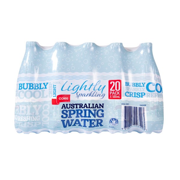Coles Lightly Sparkling Water 500Ml | 20 pack