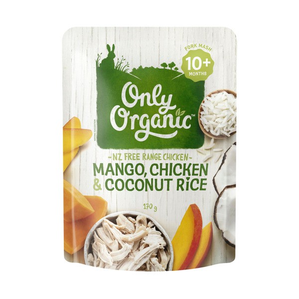 Only Organic Free Range Chicken Mango & Coconut Rice 10+ Months | 170g