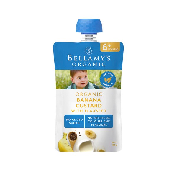 Bellamy's Organic Banana Custard With Flaxseed  6 + Months | 120g