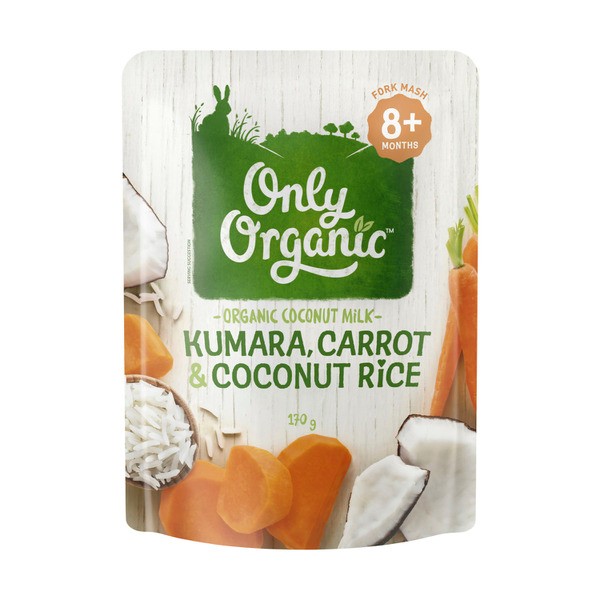 Only Organic Kumara Carrot & Coconut Rice Baby Food 8+ Months | 170g