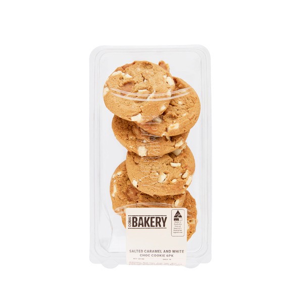 Coles Salted Caramel & White Chocolate Cookies | 6 Pack