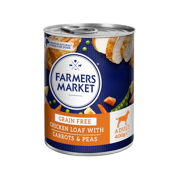 Farmers Market Adult Wet Dog Food Chicken Loaf With Carrots and Peas | 400g