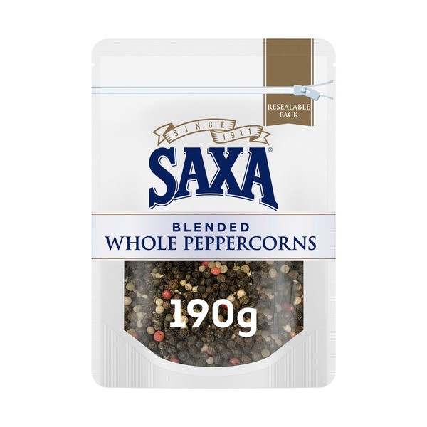 Saxa Pepper Blended Whole Peppercorns Refill | 190g