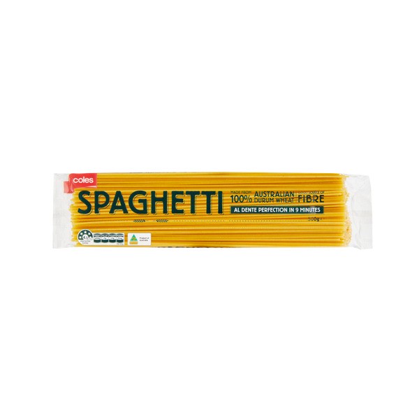 Coles Durum Wheat Pasta Spaghetti | 500g