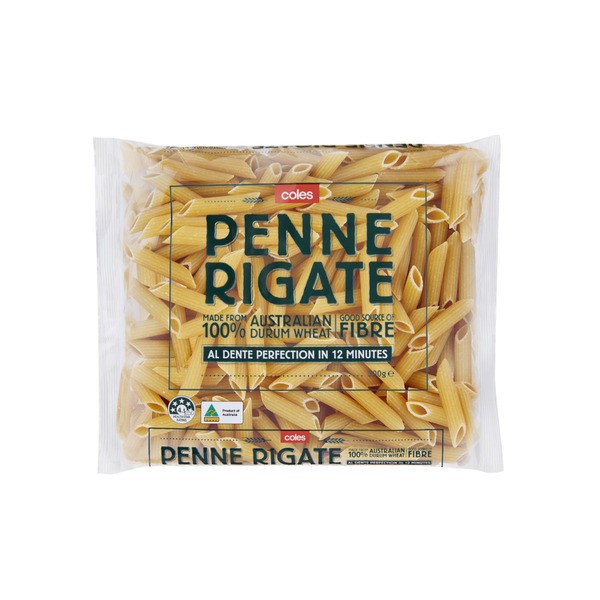 Coles Durum Wheat Pasta Penne Rigate | 500g