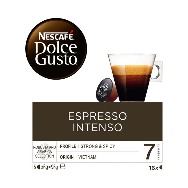Nescafe Dolce Gusto Espresso Intenso Coffee Capsules 16 pack | 96g