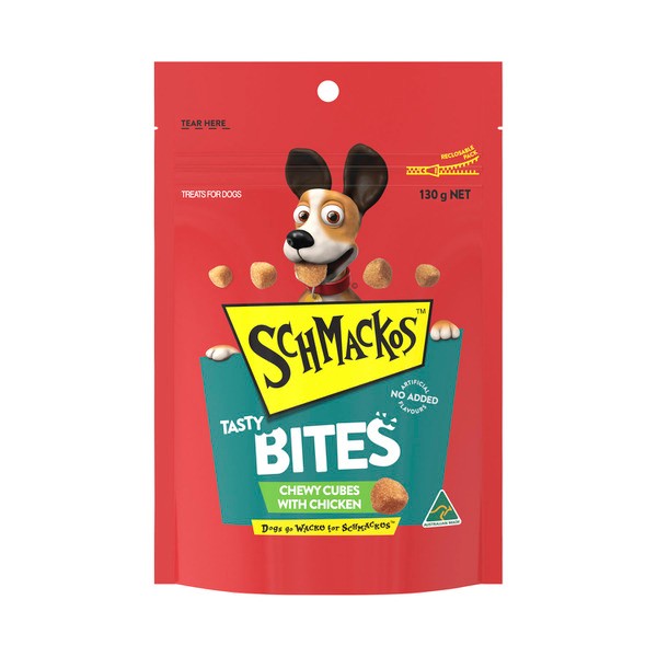 Schmackos Tasty Bites Dog Treats Chewy Cubes With Chicken | 130g