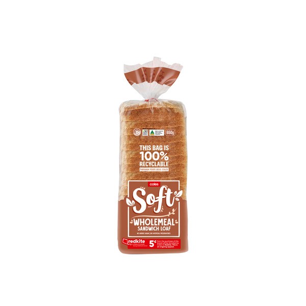 Coles Soft Wholemeal Sandwich Loaf | 650g