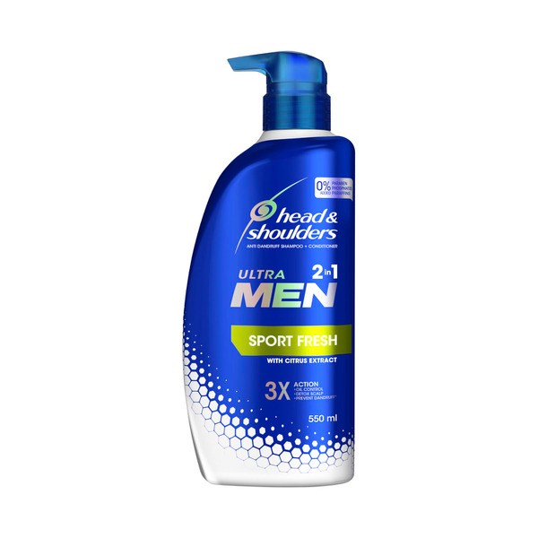 Head & Shoulders Ultra Men 2 in 1 Sport Fresh Shampoo | 550mL