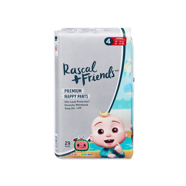 Rascal + Friends Nappy Pants Size 4 Toddler | 29 pack