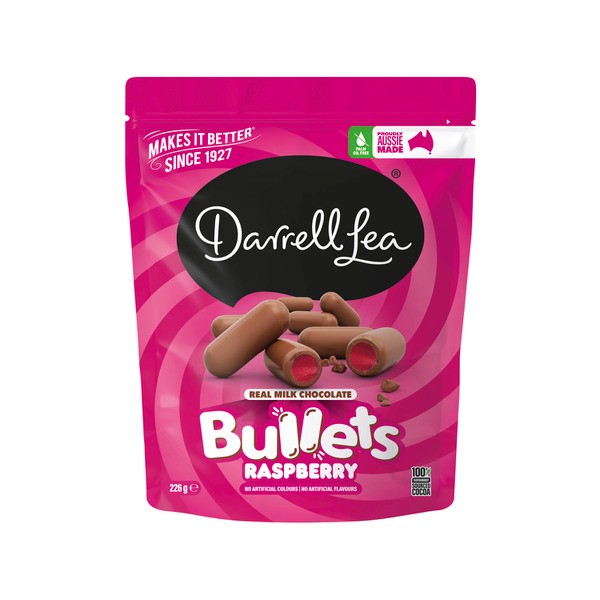 Darrell Lea Milk Chocolate Raspberry Bullets | 226g