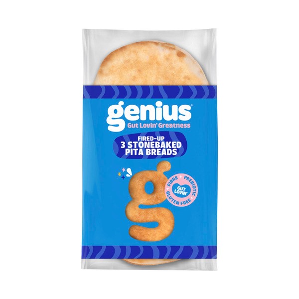 Genius Stone Baked Pita Breads | 3 pack
