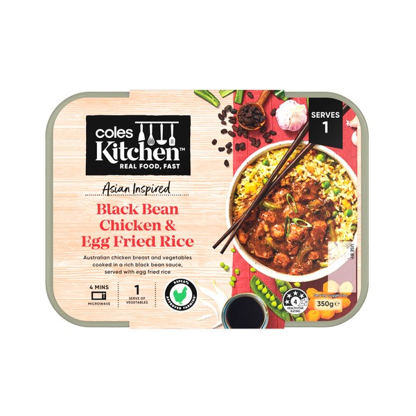 Coles Kitchen Black Bean Chicken And Egg Fried Rice | 350g