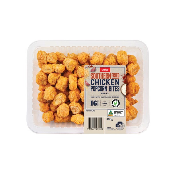 Coles RSPCA Approved Chicken Popcorn Southern Fried | 400g