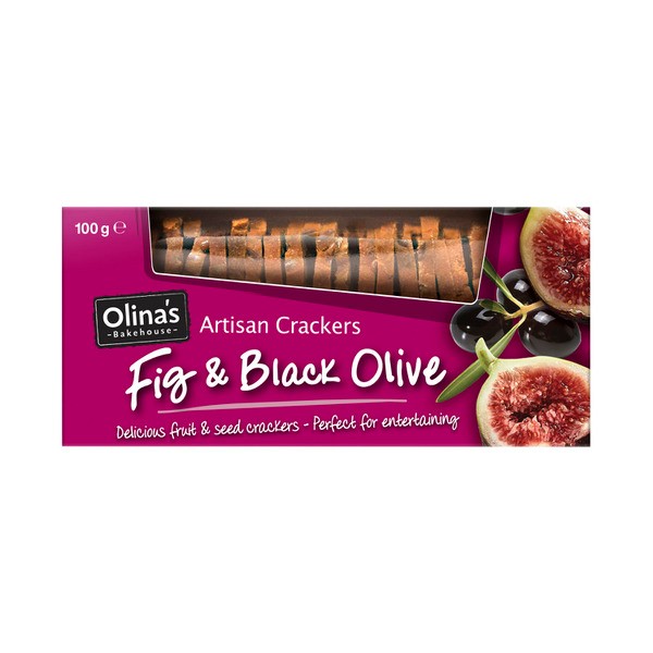 Olina's Artisan Cracker Biscuits Fig & Black Olive | 100g
