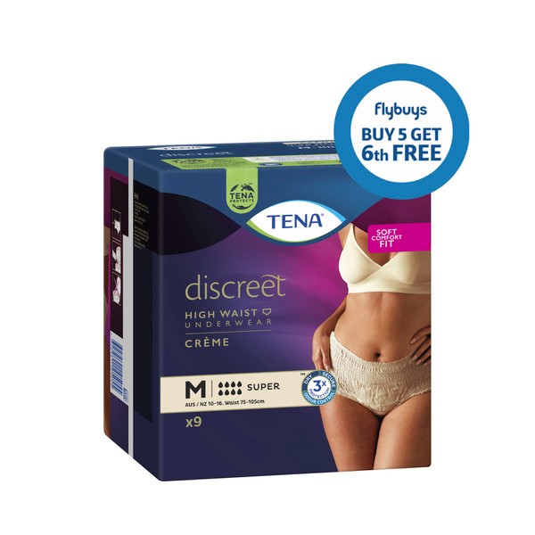 Tena Discreet Crème Super Incontinence Pants Medium | 9 pack