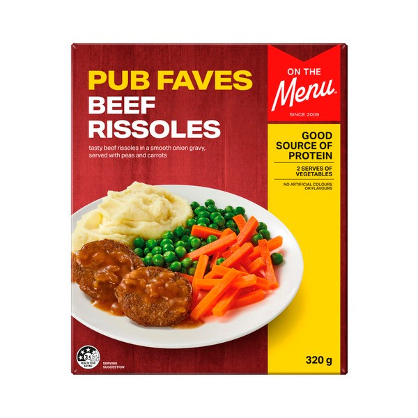 On The Menu Beef Rissoles Plated Meals | 320g