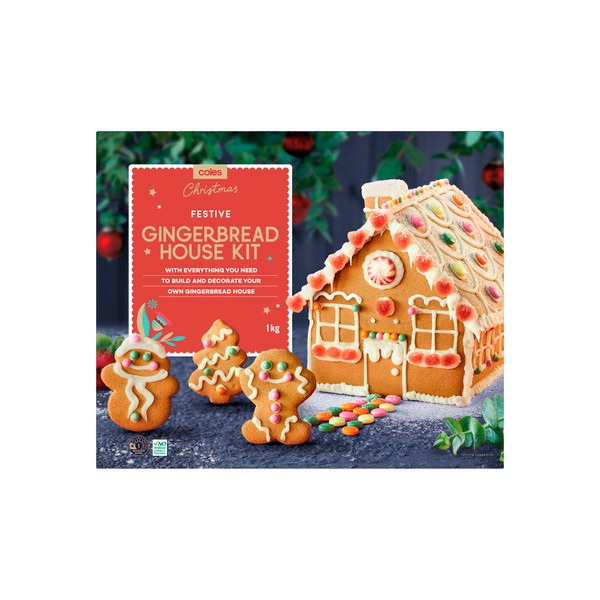 Coles Festive Gingerbread House Kit | 1kg
