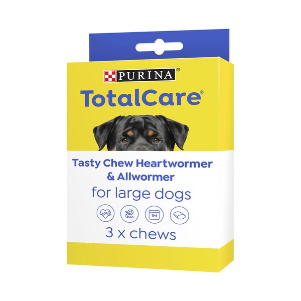 Purina Total Care Tasty Heartwormer & All Wormer Large Dog | 3 pack
