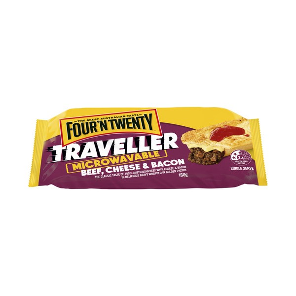 Four N Twenty Traveller Microwavable Beef Cheese & Bacon Pie | 160g