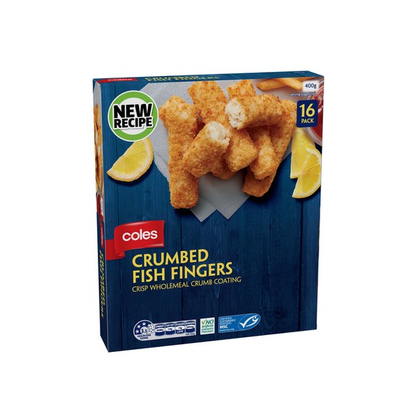 Coles Crumbed Fish Fingers 16 Pack | 400g