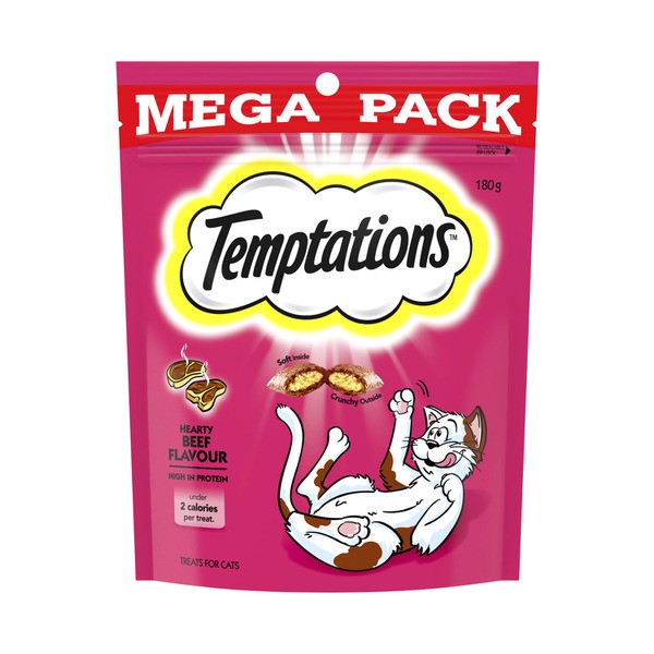 Temptations Hearty Beef Flavour Cat Treats | 180g