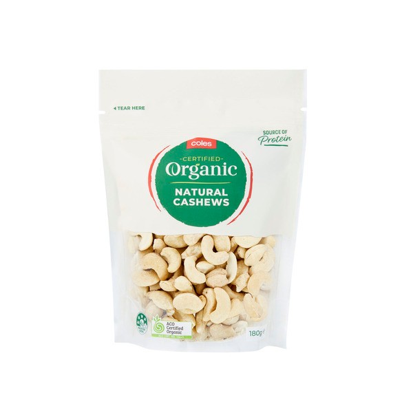 Coles Organic Natural Cashews | 180g