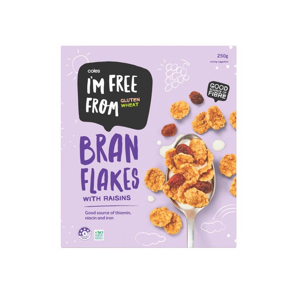 Coles I'M Free From Branflakes With Raisins | 250g