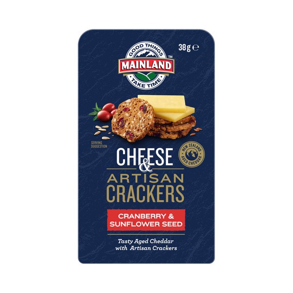 Mainland On The Go Tasty Cheese & Cranberry Sunflower Crackers | 38g