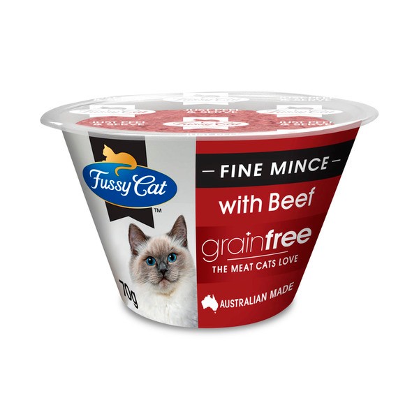 Fussy Cat Grain Free Adult Chilled Fresh Cat Food Fine Mince with Beef | 70g