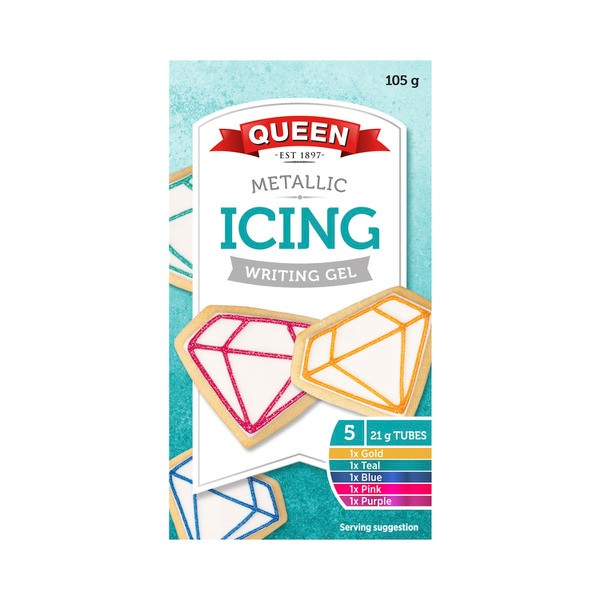 Queen Metallic Icing Writing Gel 5 Pack | 105g