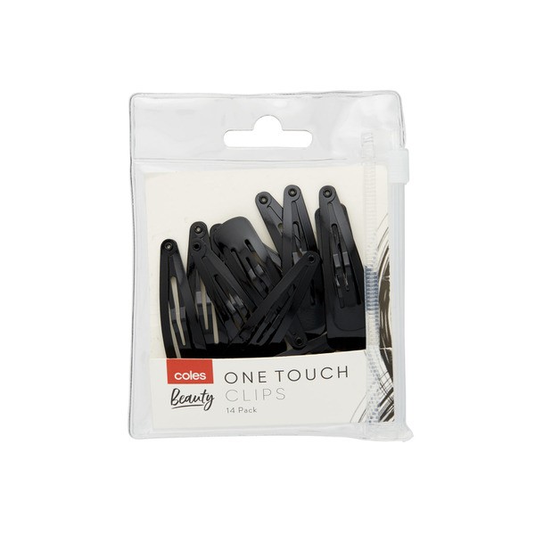Coles One Touch Clips Black | 14 pack
