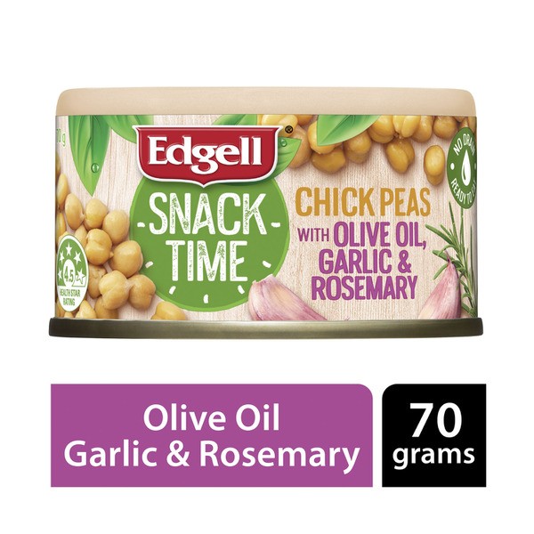 Edgell Snack Time Chick Peas Olive Oil Garlic & Rosemary | 70g