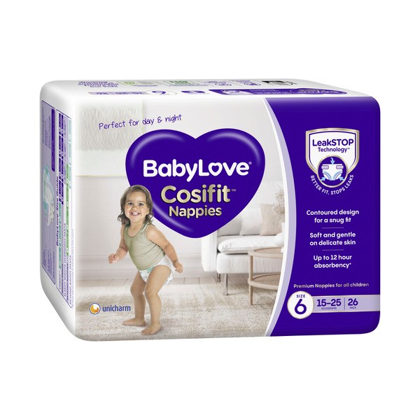 Babylove Cosifit Nappies Size 6 (15-25Kg) | 26 pack