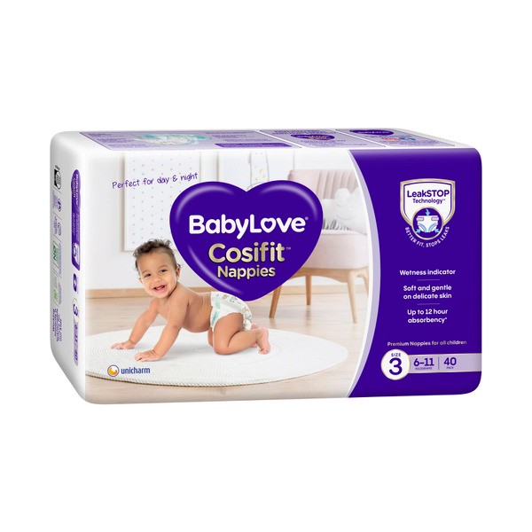 Babylove Cosifit Nappies Size 3 (6-11Kg) | 40 pack