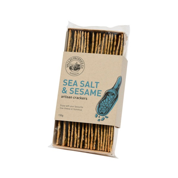 Valley Produce Co. Flatbread Sea Salt & Sesame Artisan Crackers | 130g