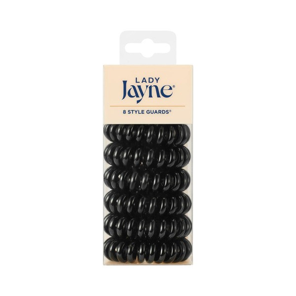Lady Jayne Style Guards Kink- Free Spirals Black Elastic | 8 pack