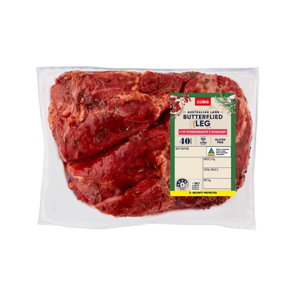 Coles Lamb Leg Butterflied With Pomegranate And Rosemary | approx. 1.2Kg
