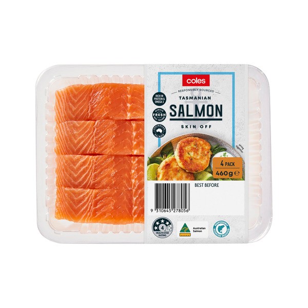 Coles Tasmanian Salmon Portions Skin Off | 460g
