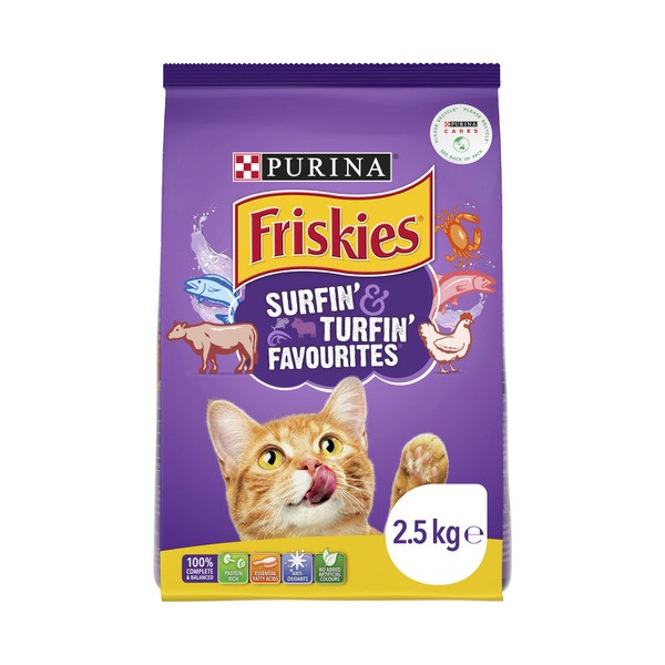 Friskies Dry Adult Surfin & Turfin Favourites Cat Food | 2.5kg